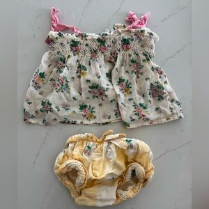 Emile et Ida Floral Kids Matching Set - Pink and Yellow